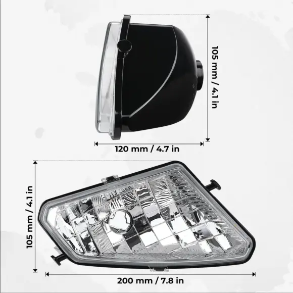 KEMIMOTO ATV Left Right Headlights Assembly Cover Compatible with Polaris Sportsman 500 HO Efi 2005 2006-2010 Bulb not included - Image 6